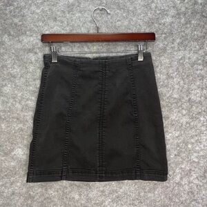 Free People Women’s Mini Skirt Sz 4 Modern Femme Fitted Boho Hippie Casual Black